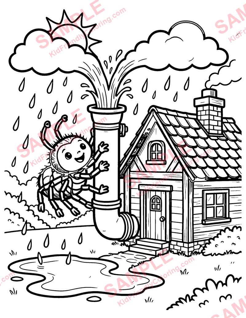 The Itsy Bitsy Spider coloring page preview