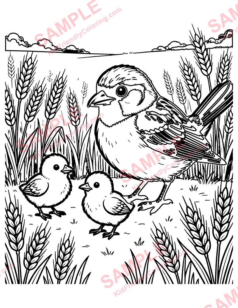The Lark and the Farmer coloring page preview