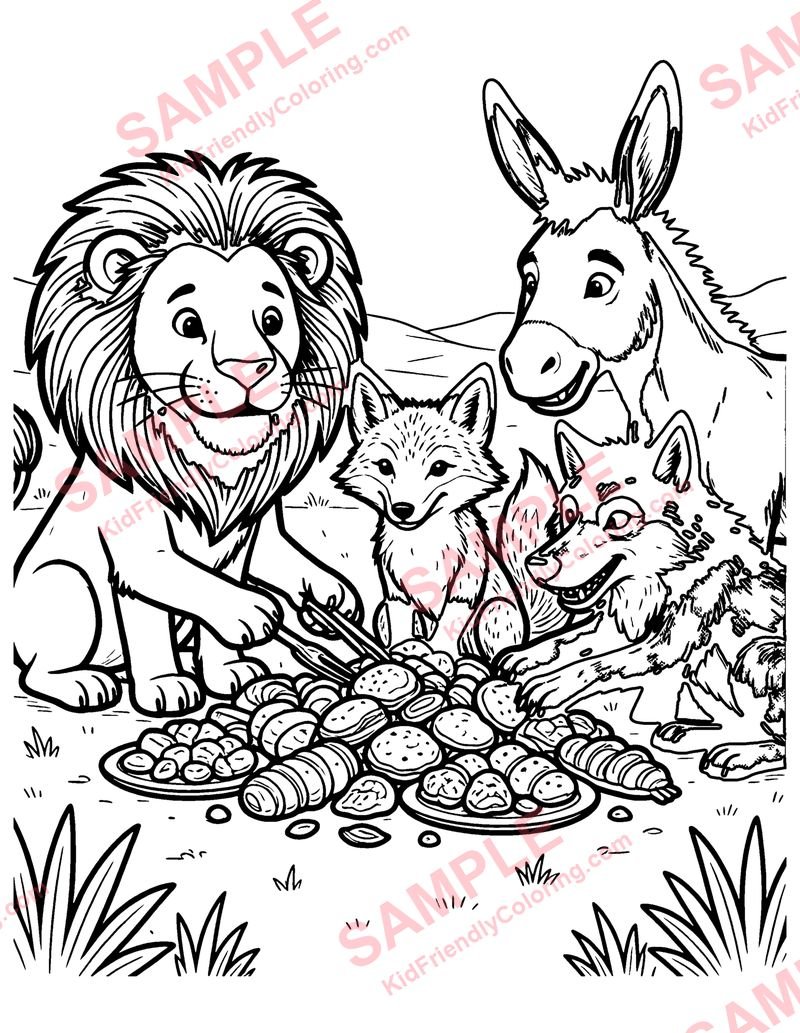 The Lion's Share coloring page preview