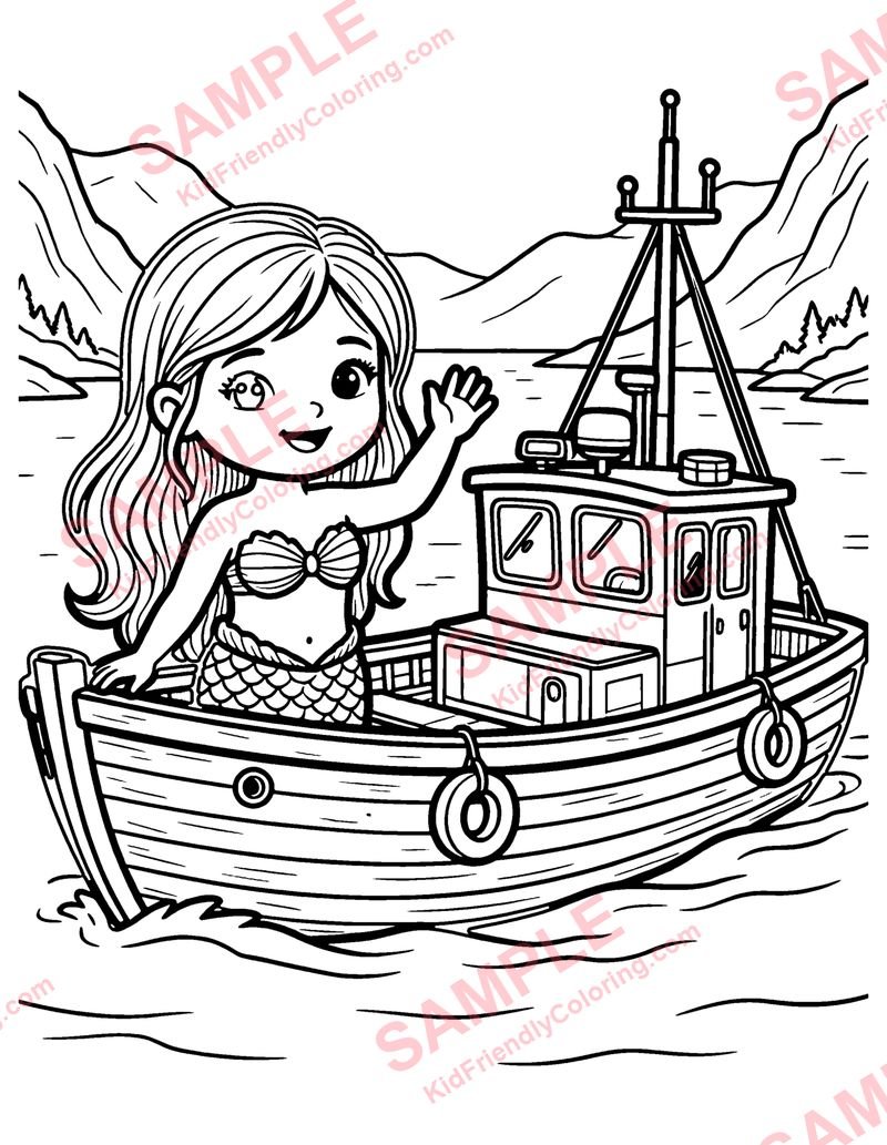 The Little Mermaid of the Fjord coloring page preview