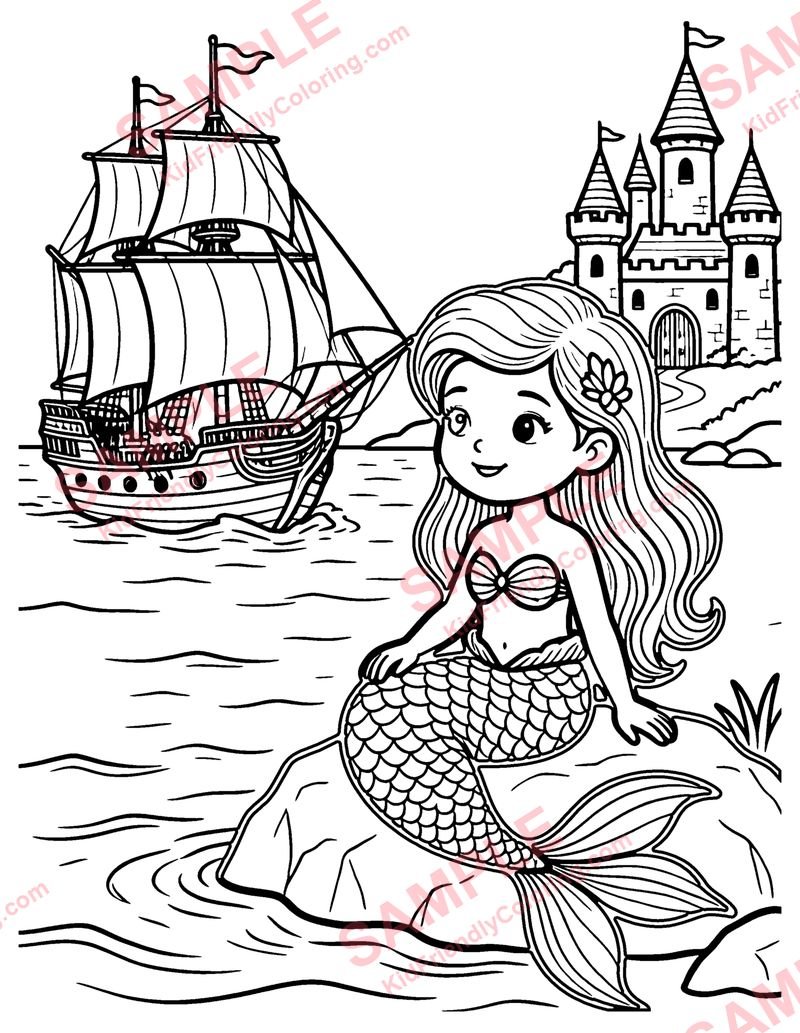 The Little Mermaid coloring page preview