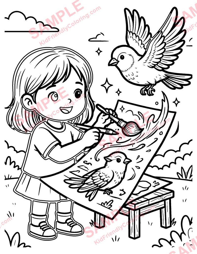 The Magic Paintbrush coloring page preview