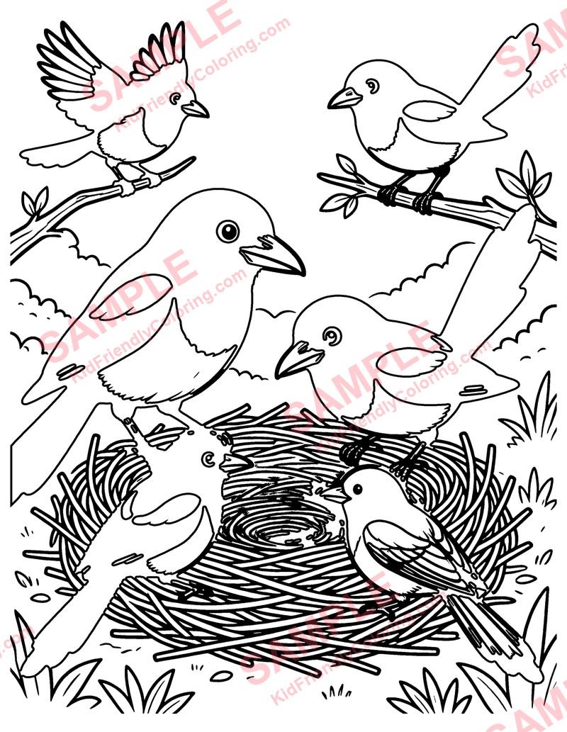 The Magpie's Nest coloring page preview