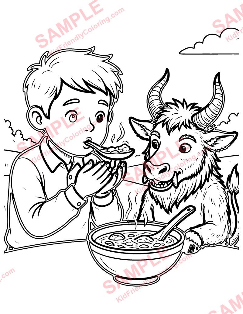 The Man and the Satyr coloring page preview