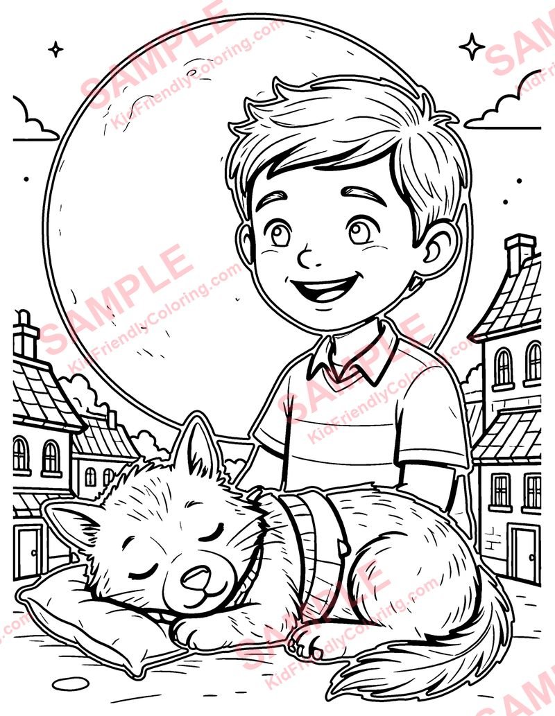 The Man in the Moon coloring page preview