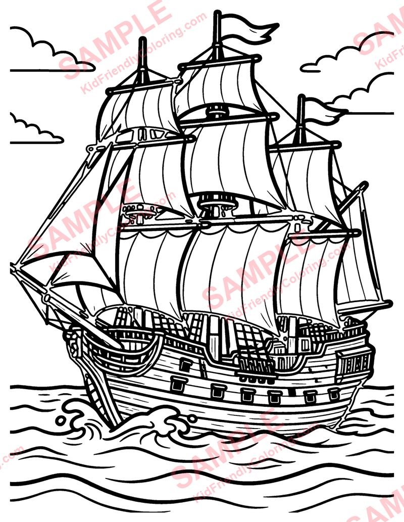 The Mayflower coloring page preview