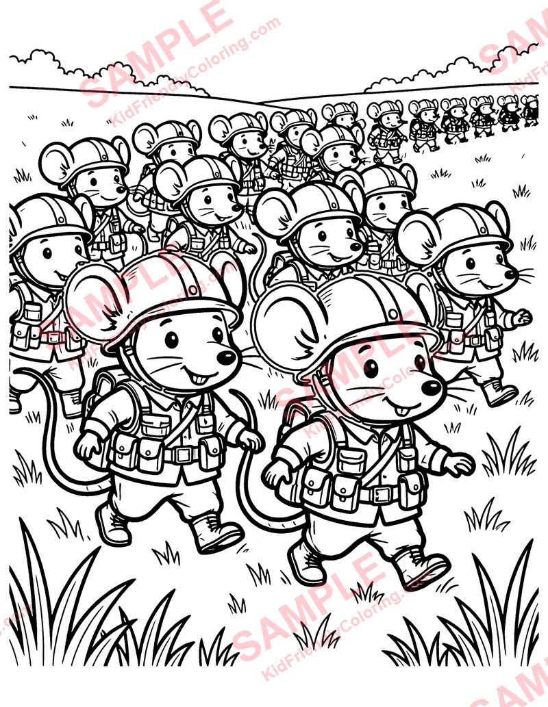 The Mice and the Weasels coloring page preview