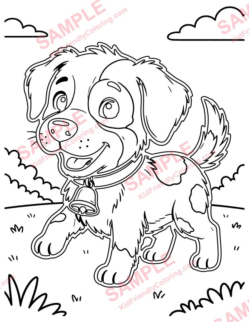 The Mischievous Dog coloring page preview