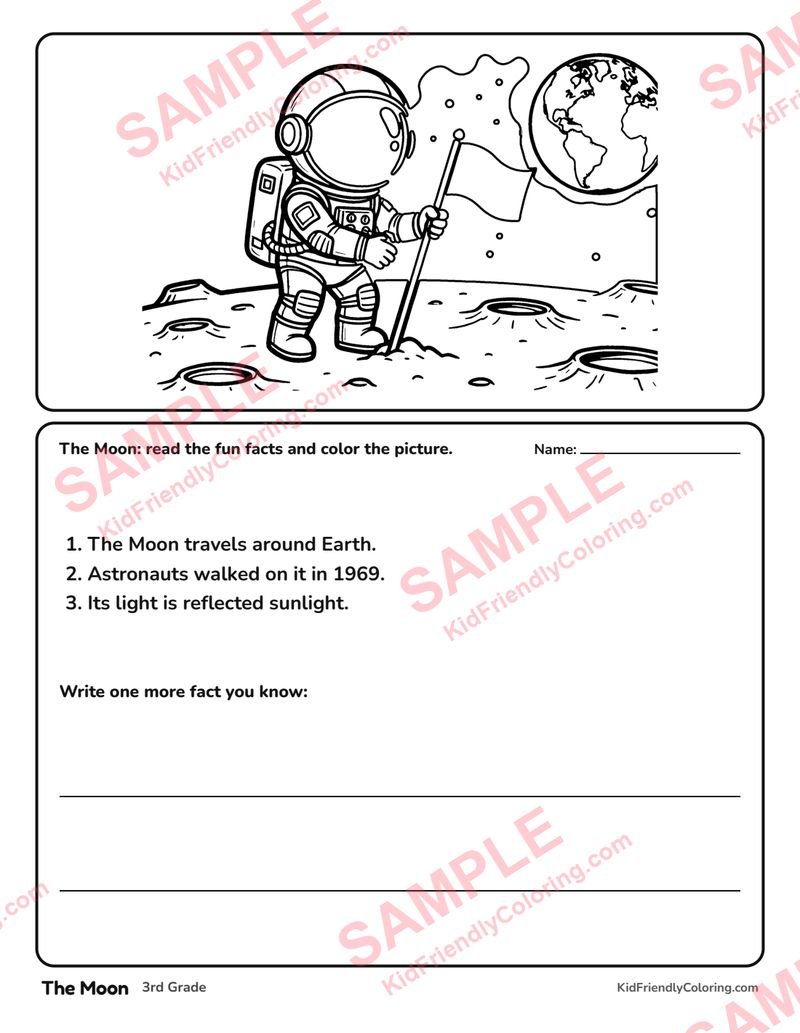 The Moon coloring page preview
