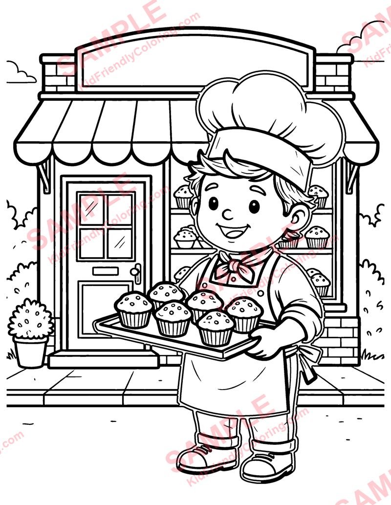 The Muffin Man coloring page preview