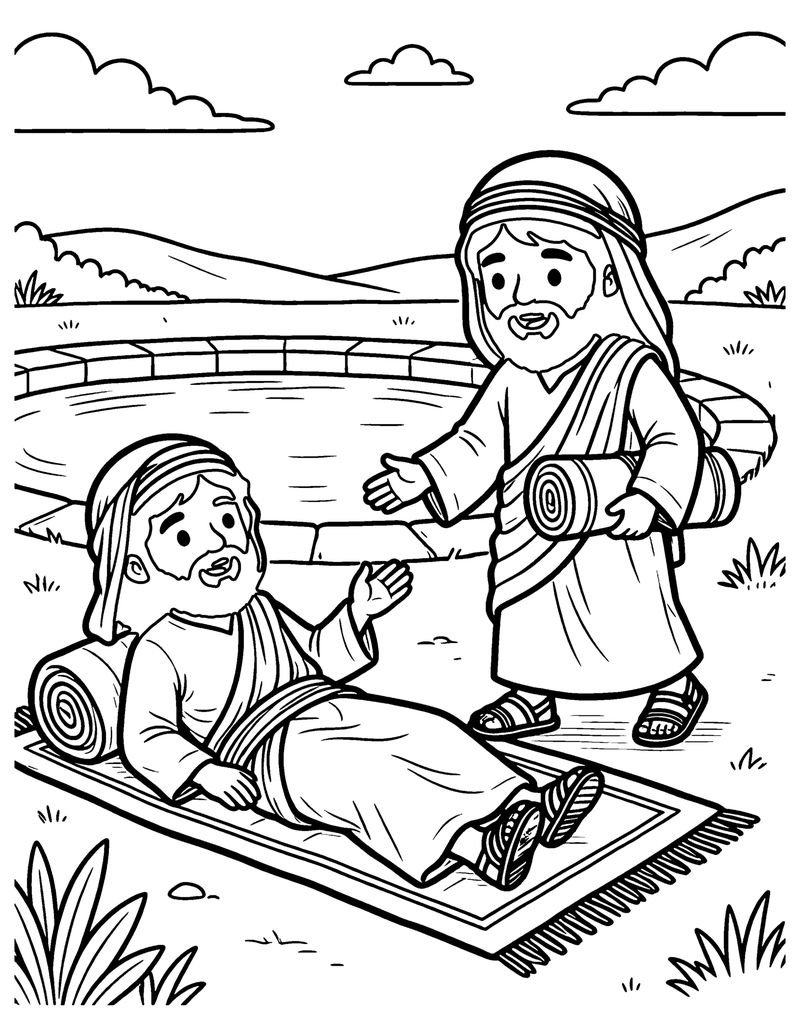 The Pool of Bethesda coloring page preview
