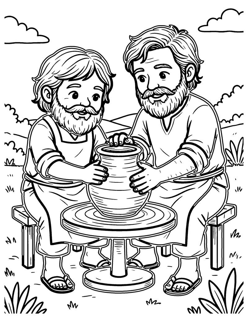 The Potter's Wheel coloring page preview