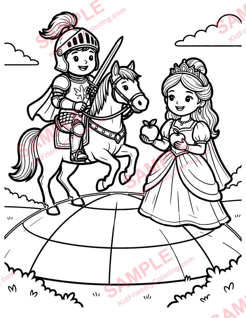The Princess on the Glass Hill coloring page preview