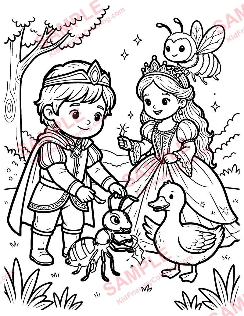 The Queen Bee coloring page preview
