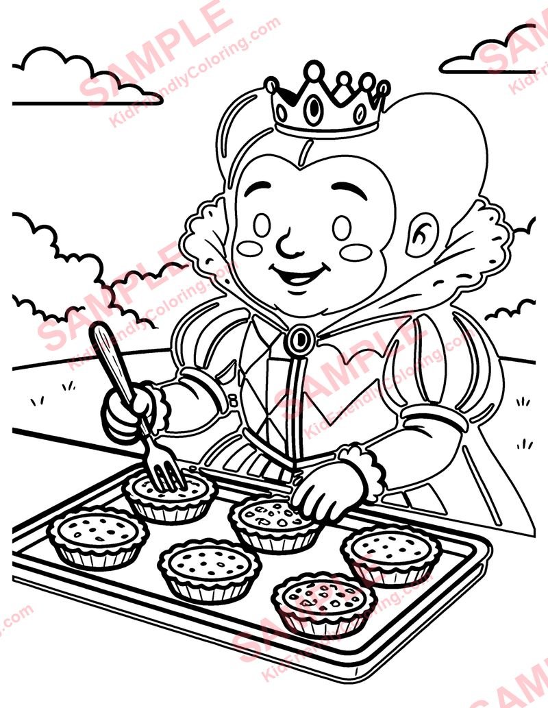 The Queen of Hearts coloring page preview