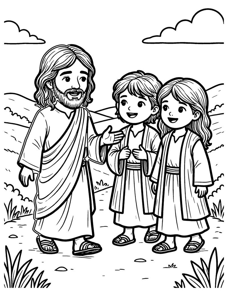 The Road to Emmaus coloring page preview