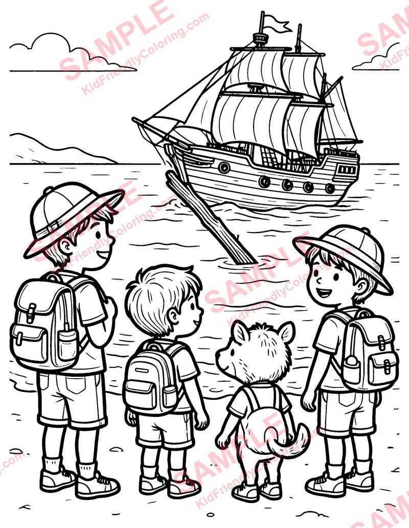 The Seaside Travelers coloring page preview