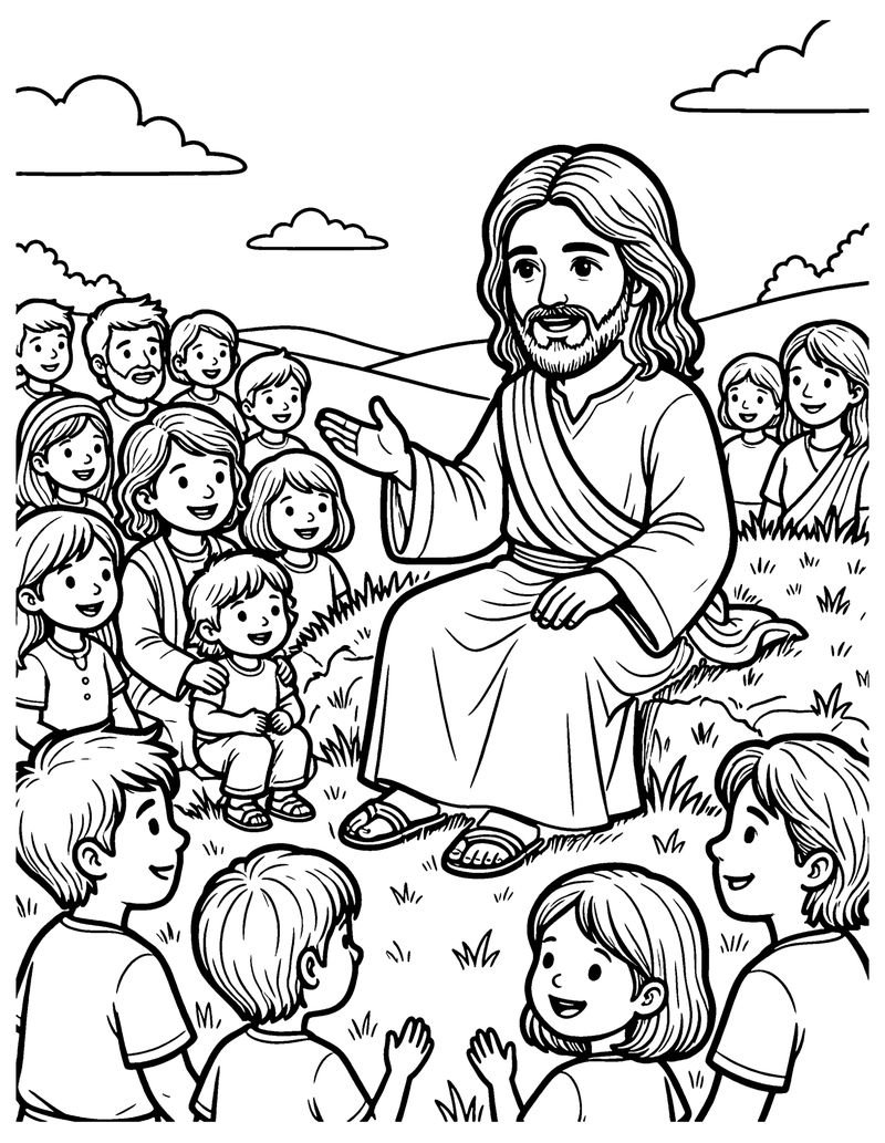 The Sermon on the Mount coloring page preview