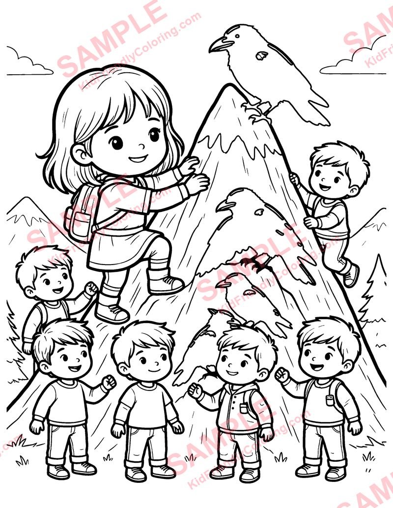 The Seven Ravens coloring page preview