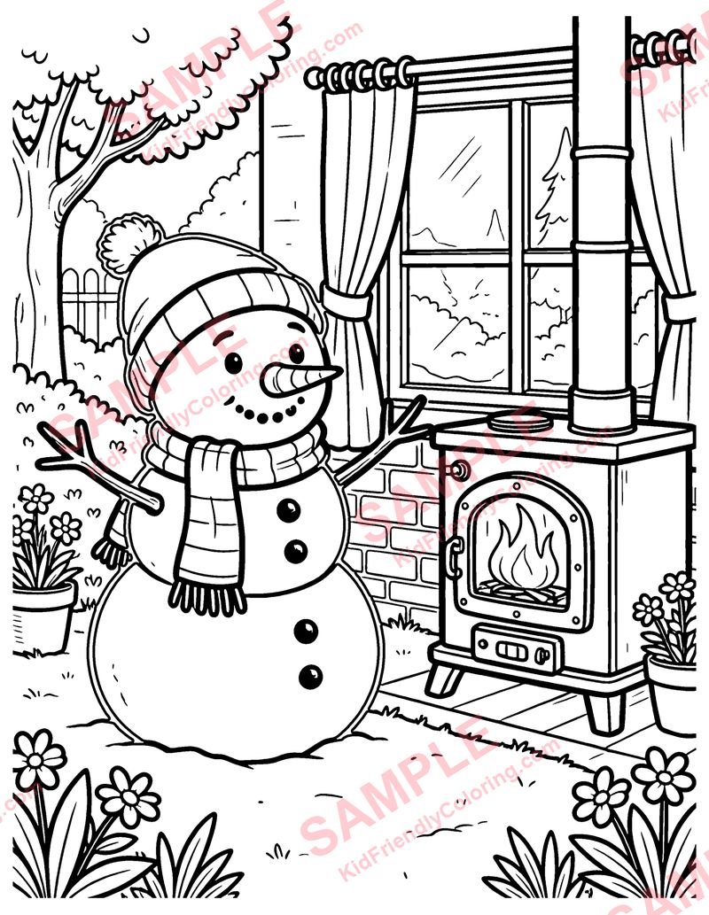 The Snowman coloring page preview