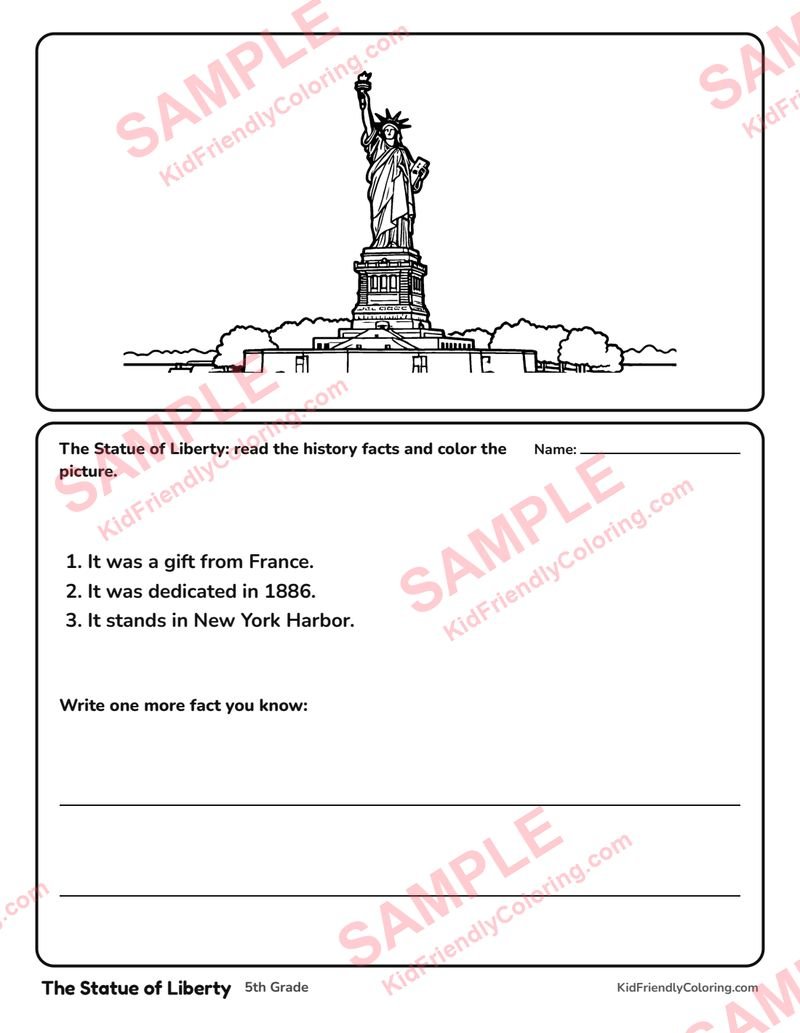 The Statue of Liberty coloring page preview
