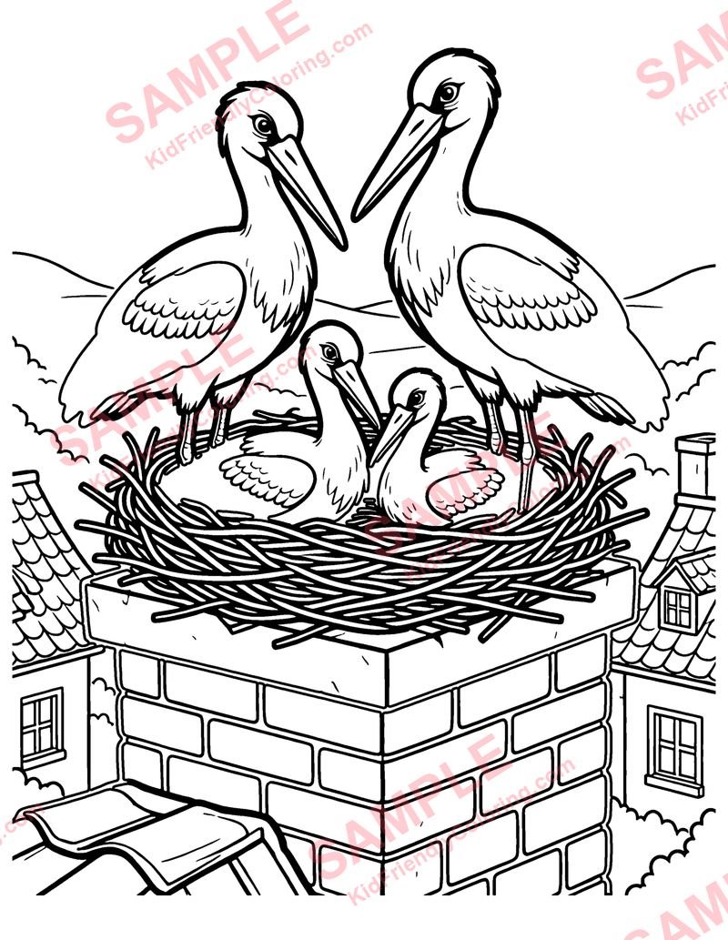 The Storks coloring page preview