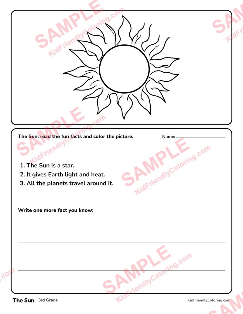 The Sun coloring page preview