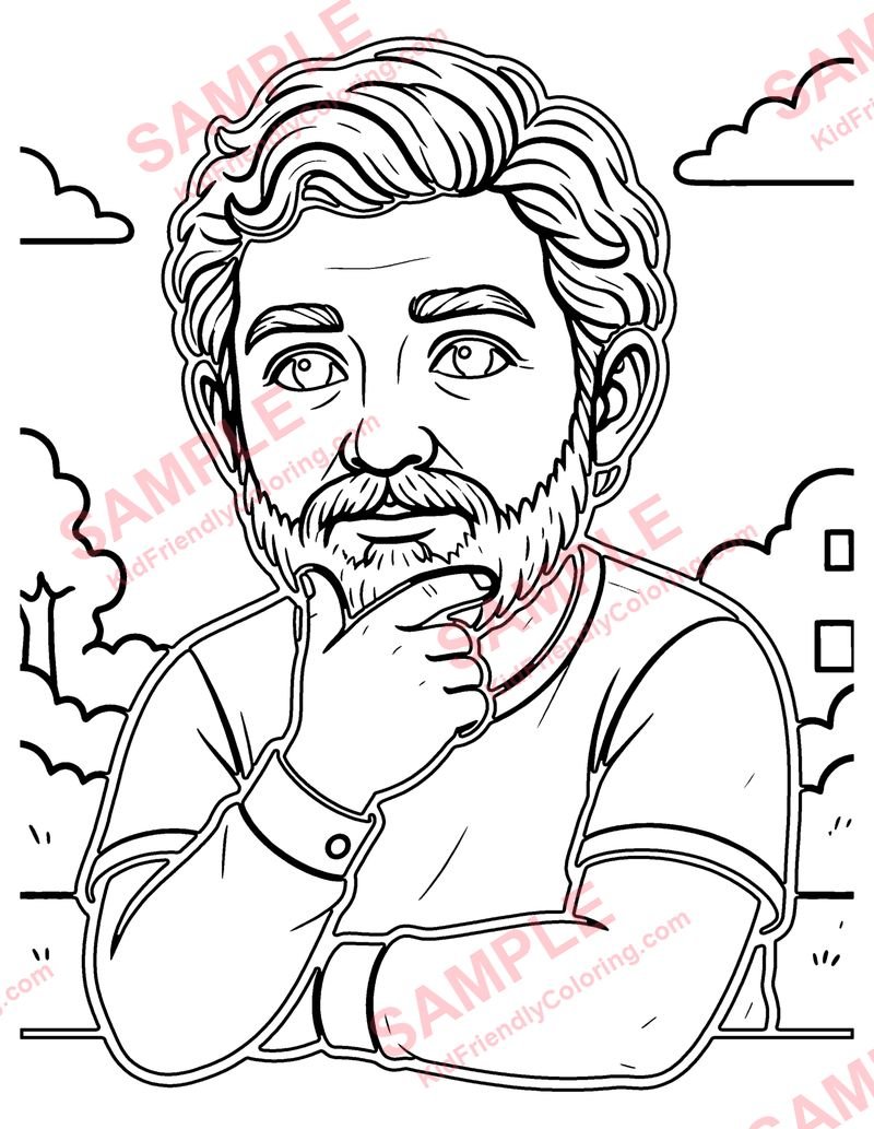 The Thinker Inspired coloring page preview