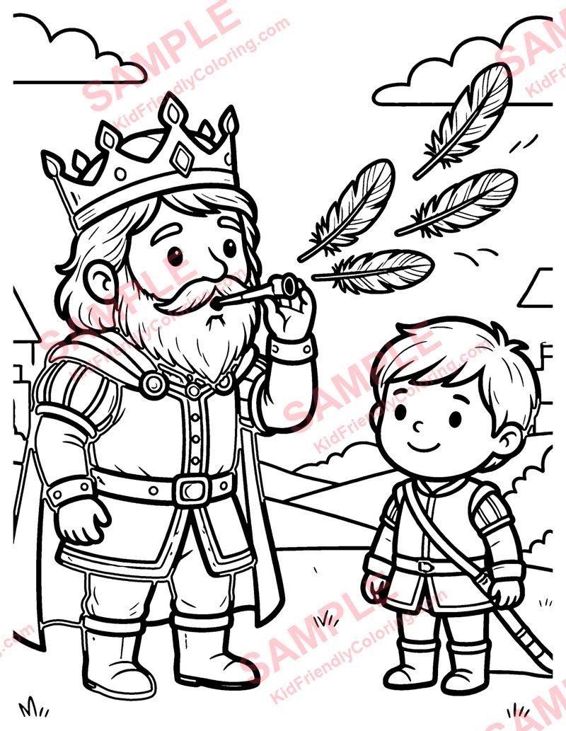 The Three Feathers coloring page preview