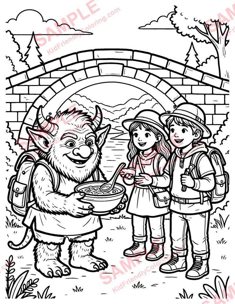 The Troll Under the Bridge coloring page preview