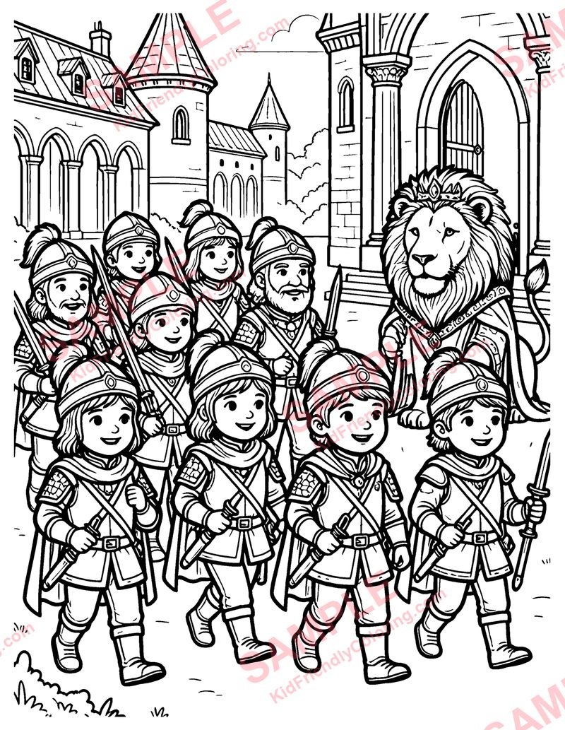 The Twelve Huntsmen coloring page preview