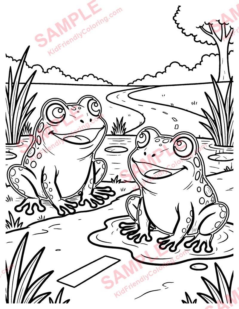 The Two Frogs coloring page preview
