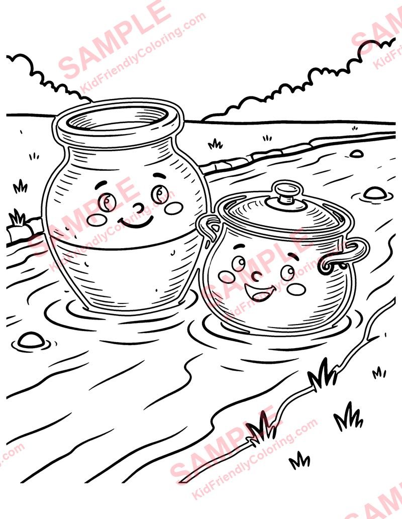 The Two Pots coloring page preview