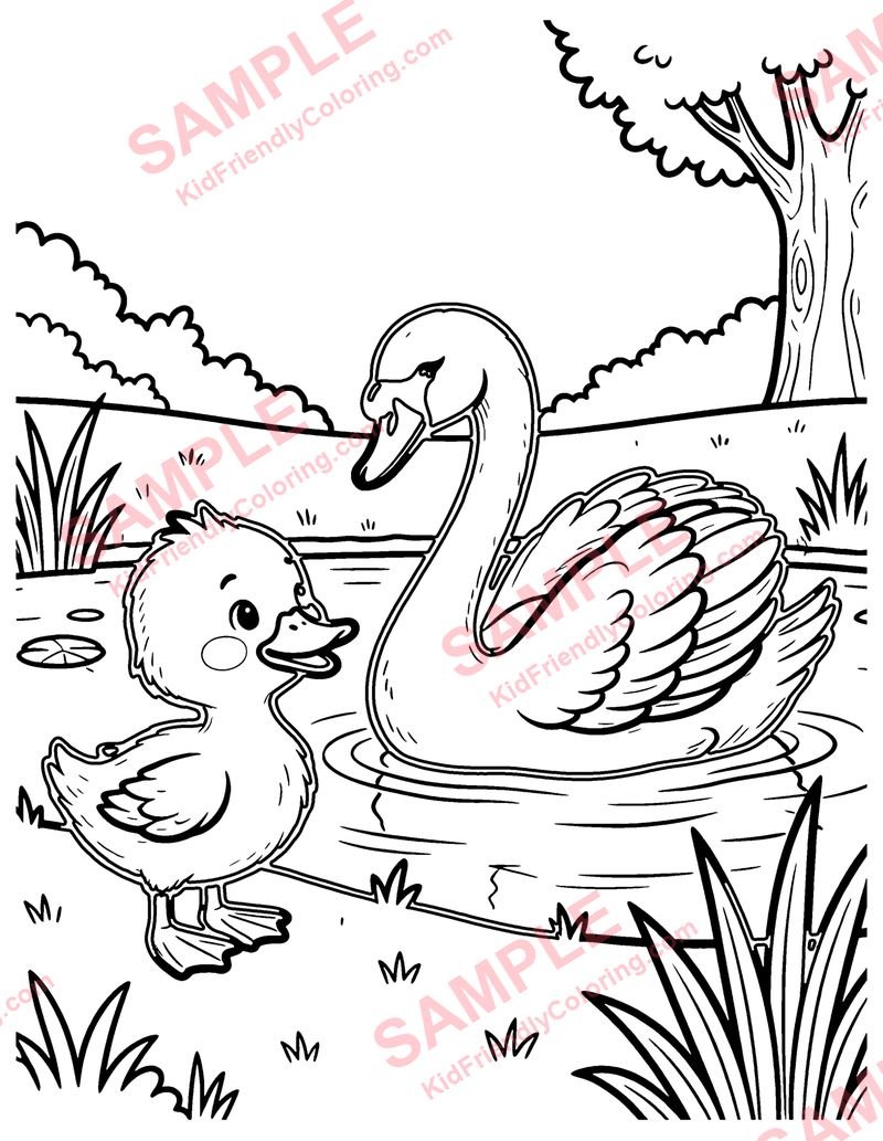 The Ugly Duckling coloring page preview