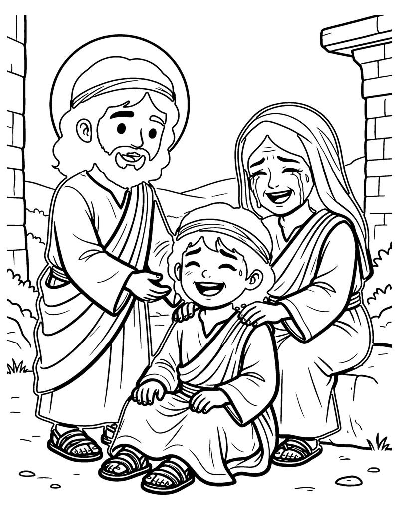 The Widow's Son at Nain coloring page preview