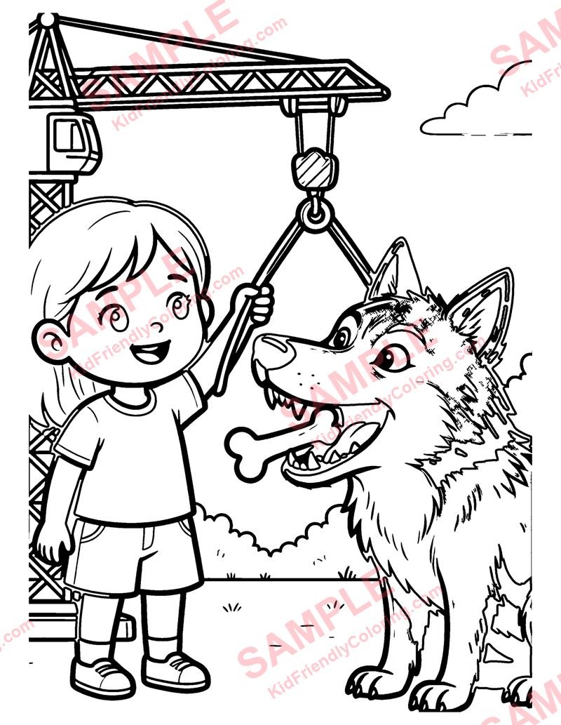 The Wolf and the Crane coloring page preview