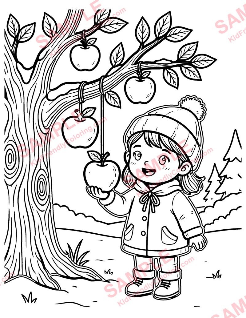 Three Golden Apples coloring page preview