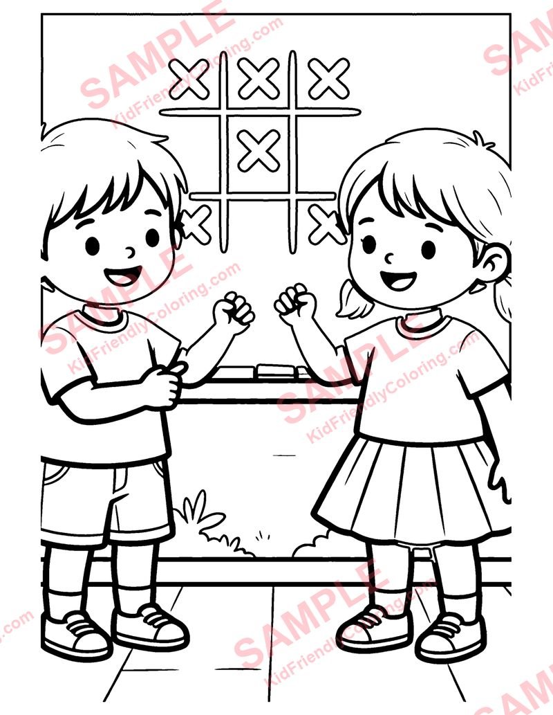 Tic-Tac-Toe coloring page preview