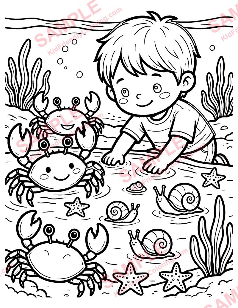Tide Pool Discoveries coloring page preview