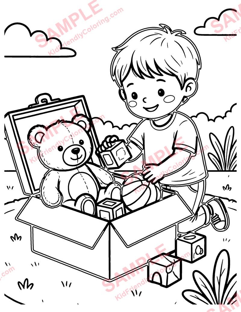 Tidying Up coloring page preview