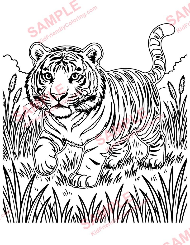 Tiger coloring page preview