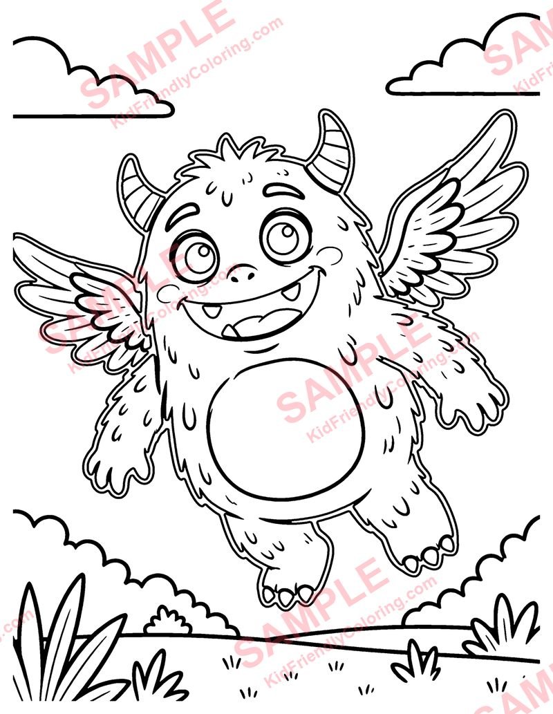 Tiny Winged Monster coloring page preview
