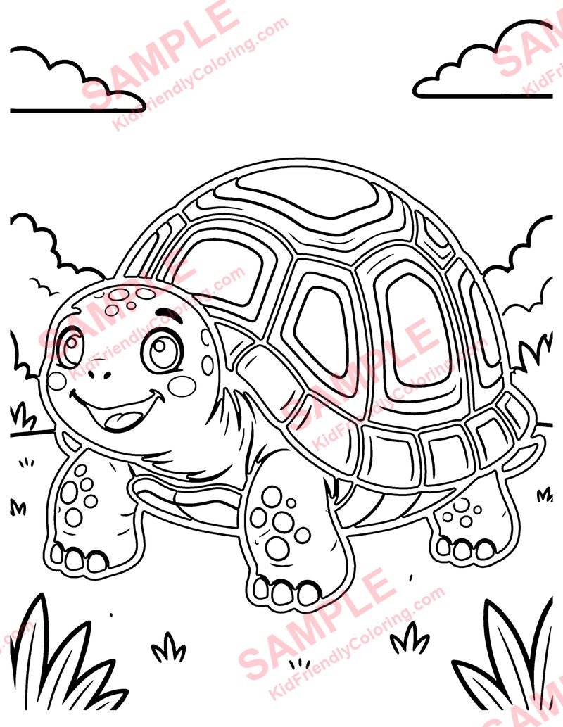 Tortoise coloring page preview