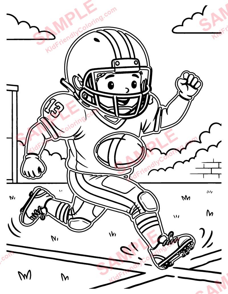 Touchdown coloring page preview