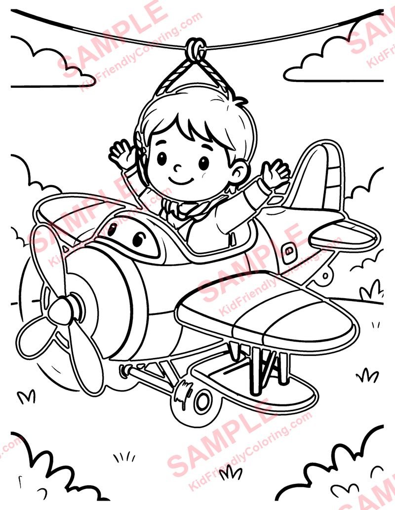 Toy Airplane coloring page preview