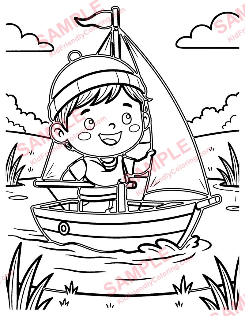 Toy Boat coloring page preview