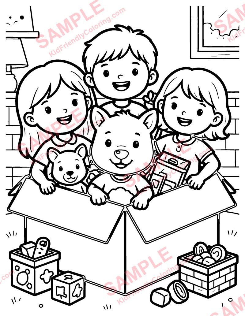Toy Box coloring page preview