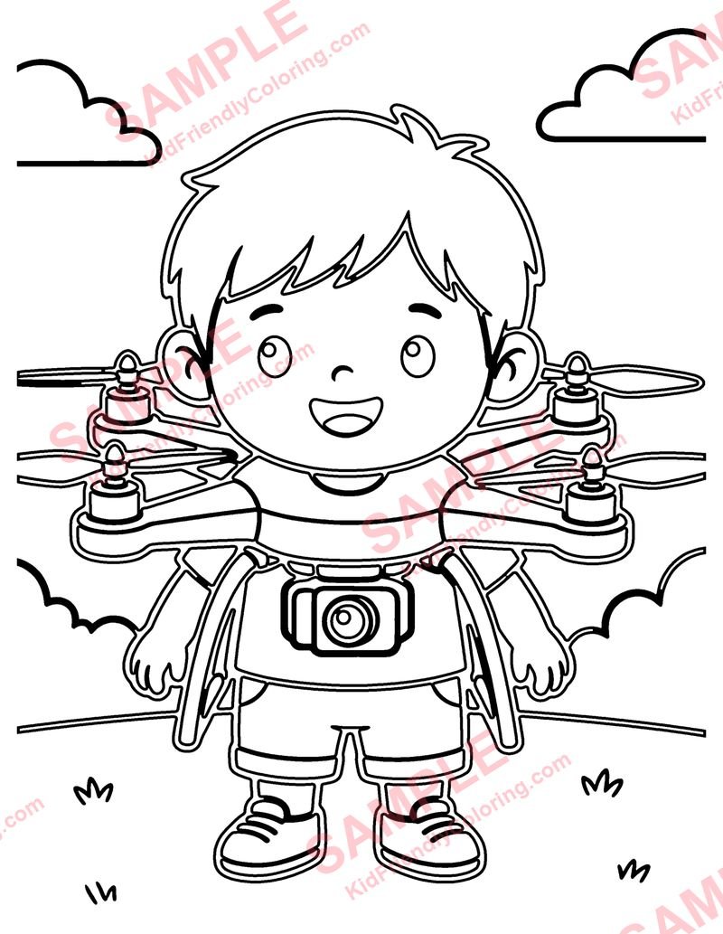 Toy Drone coloring page preview