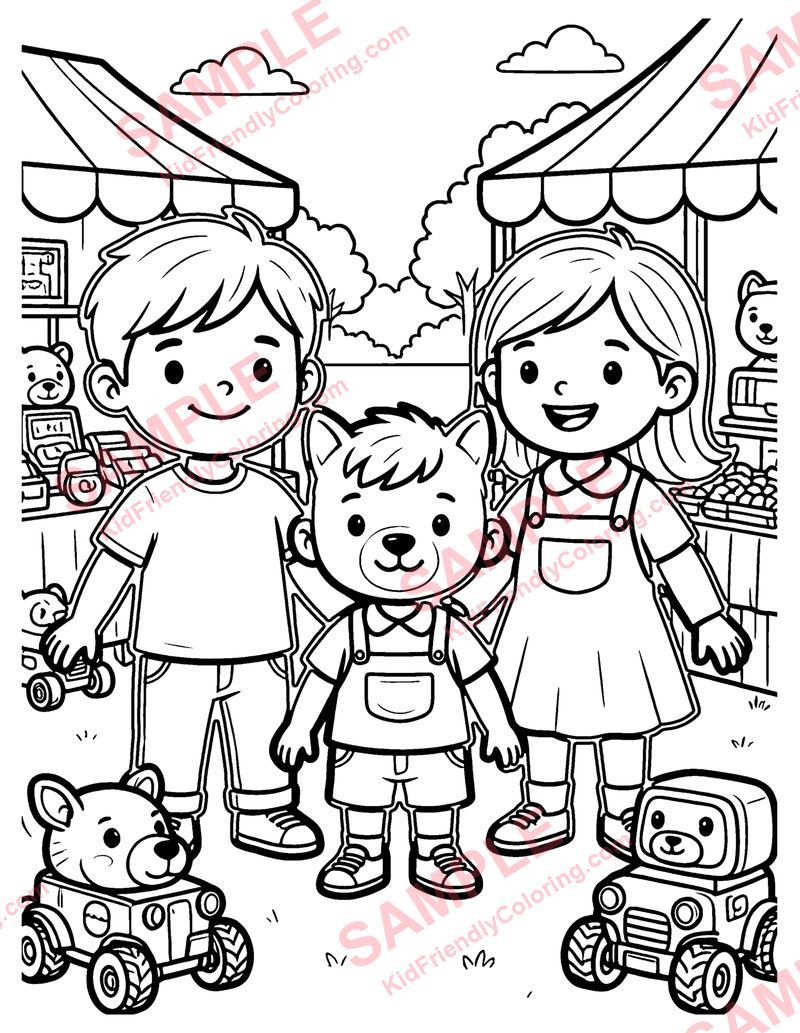 Toy Sale coloring page preview