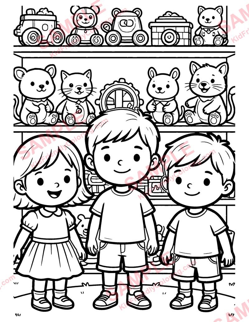 Toy Shelves coloring page preview